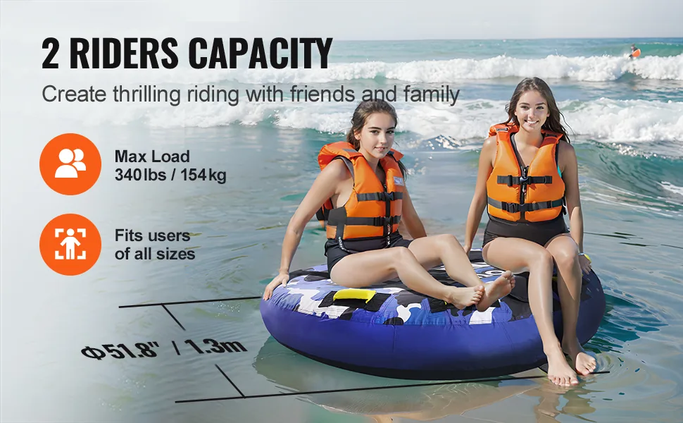 VEVOR 2 rider round towable tube overview