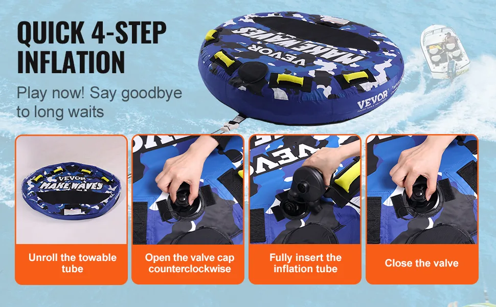 VEVOR 2 rider round towable tube overview