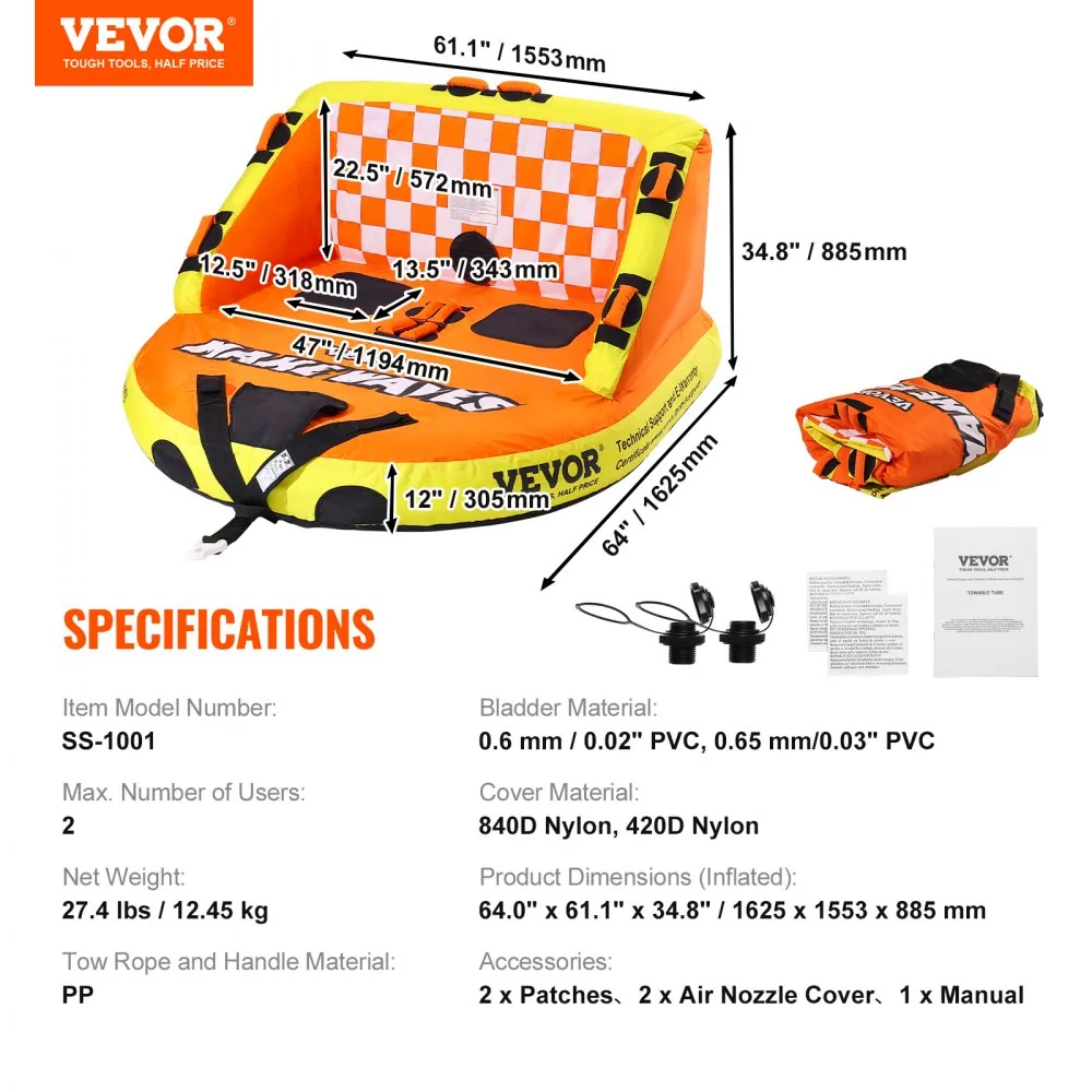 VEVOR towable tube handbag and repair kit