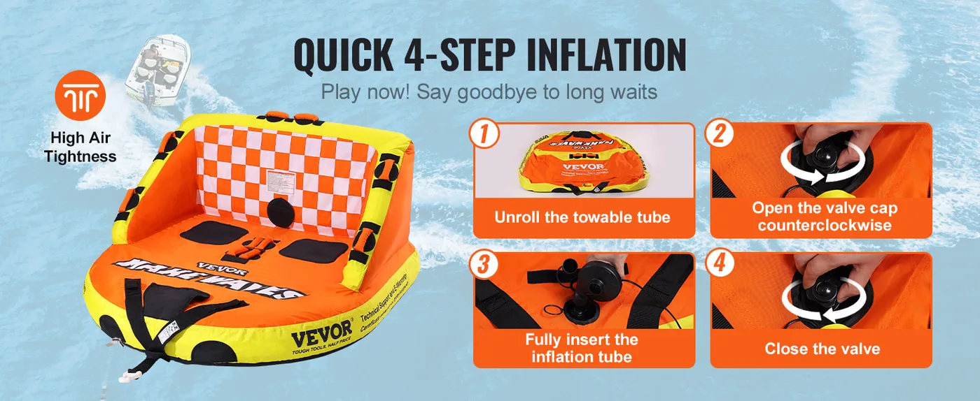 VEVOR 2 rider sofa towable tube overview
