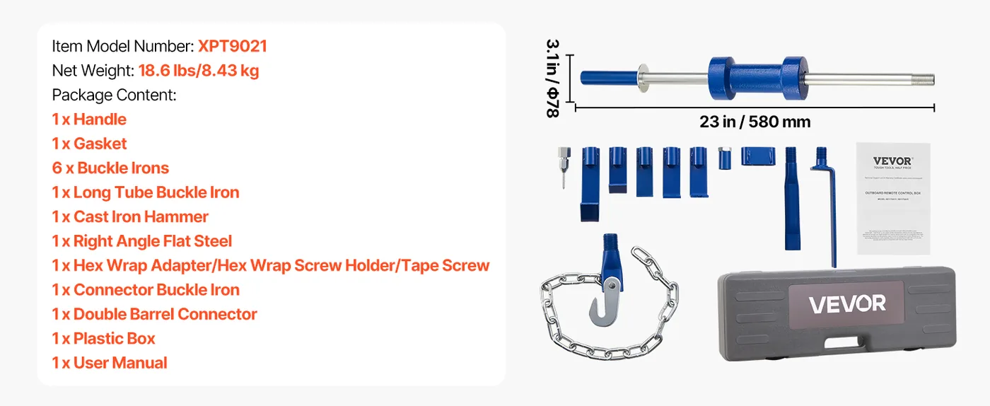VEVOR Dent Puller Kit Slide Hammer-13 lbs 14-Piece Set feature 4