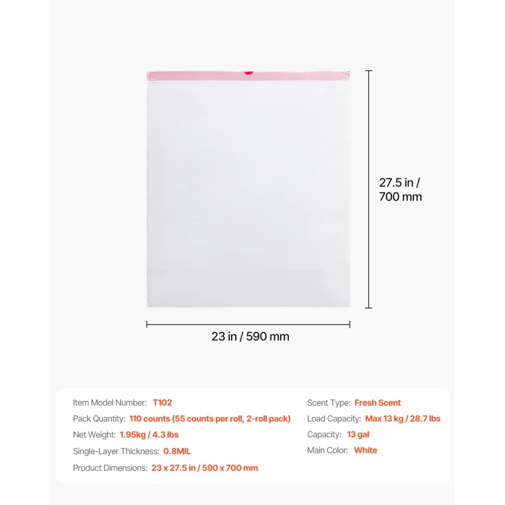 VEVOR 110 count trash bag package