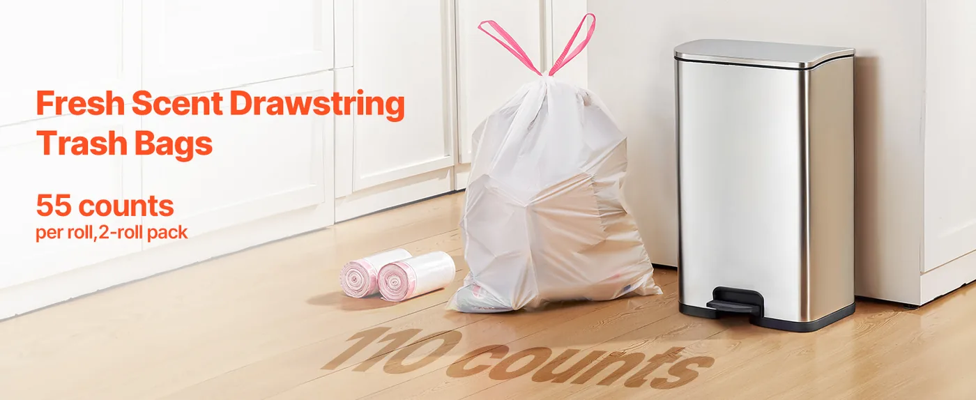 VEVOR 13 gallon drawstring trash bags for kitchen