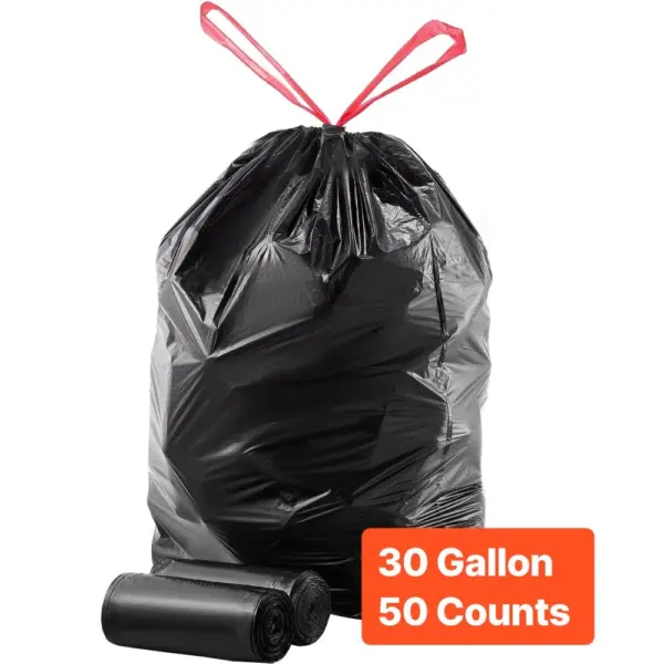 VEVOR 30 Gallon Drawstring Trash Bags 50 Count Thick front view