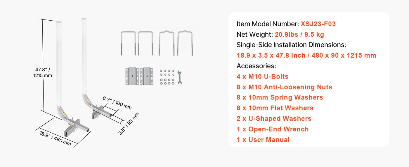 VEVOR Boat Trailer Guide 48 inch feature 5