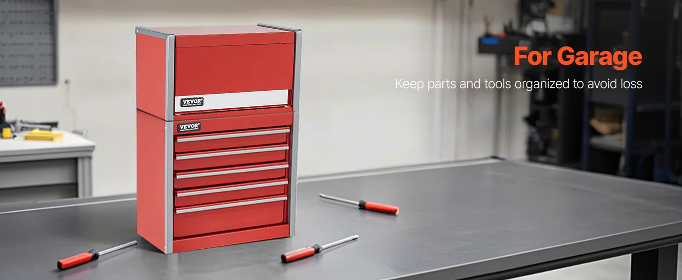 VEVOR Metal Tool Box Three Red Small Tools