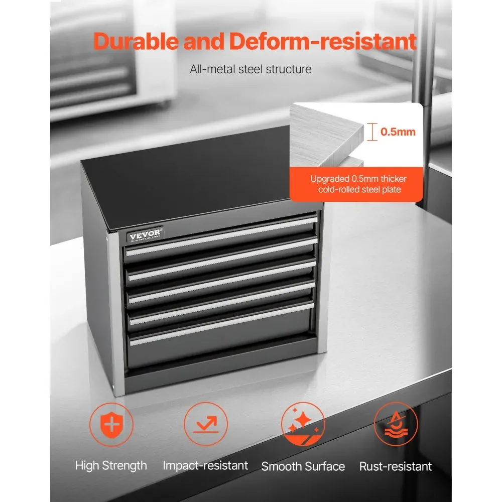 VEVOR Metal Tool Box Five Black product image 6