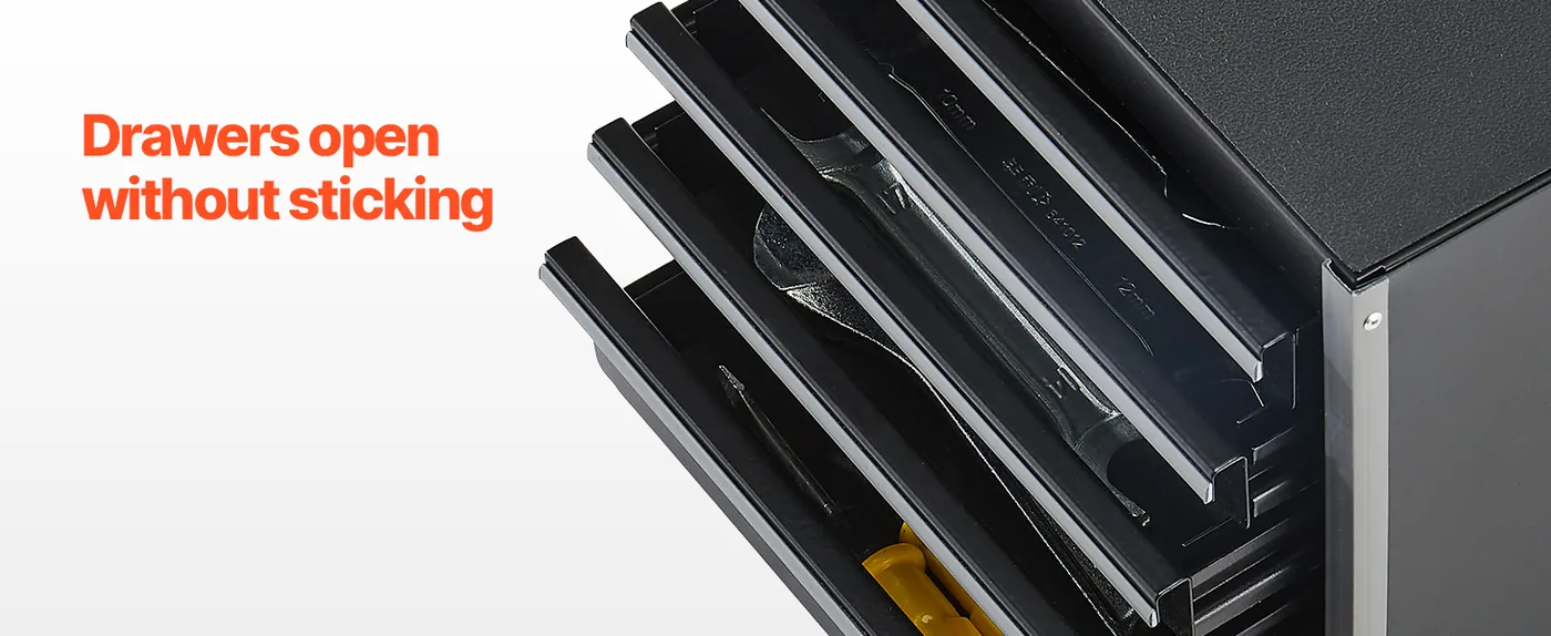 VEVOR Metal Tool Box Five Black Smooth Opening & Closing