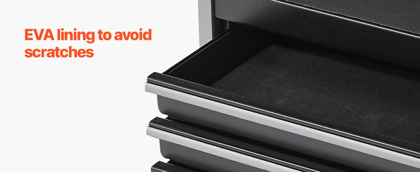 VEVOR Metal Tool Box Five Black Soft Inner Lining
