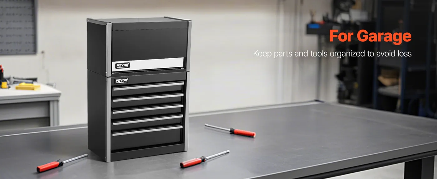 VEVOR Metal Tool Box Three Black Small Tools