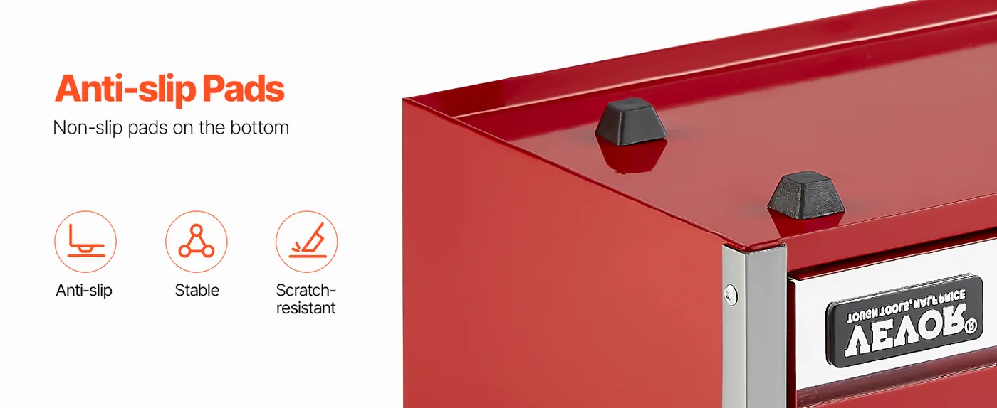 VEVOR Metal Tool Box Five Red Soft Inner Lining