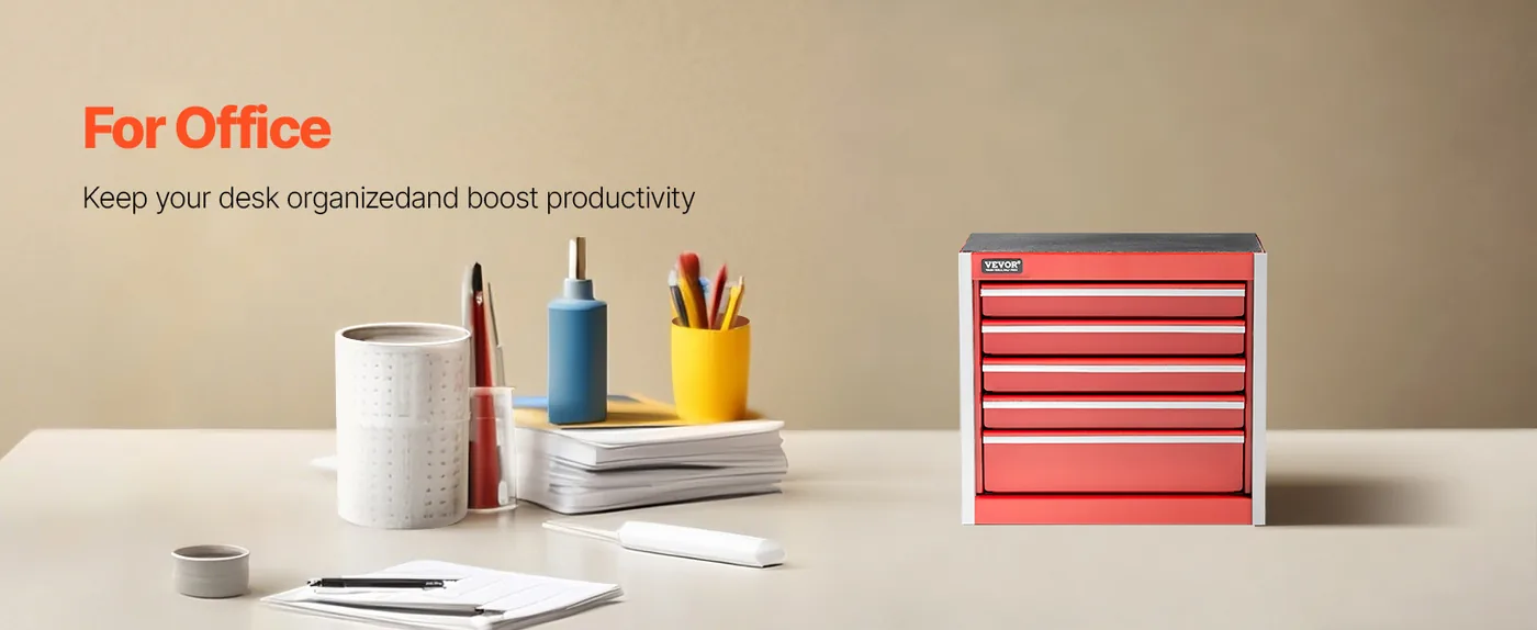 VEVOR Metal Tool Box Five Red Office Supplies