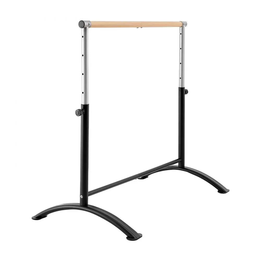 VEVOR 4 Ft Freestanding Ballet Barre Wood Grain Studio application detail