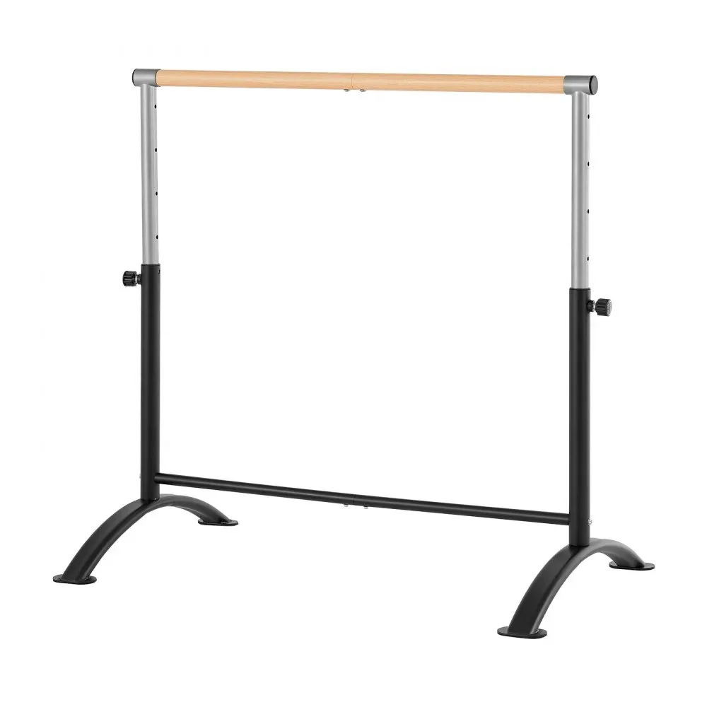 VEVOR 4 Ft Freestanding Ballet Barre Wood Grain Studio performance detail