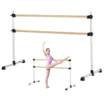 VEVOR 6 Ft Double Beechwood Ballet Barre Portable front view