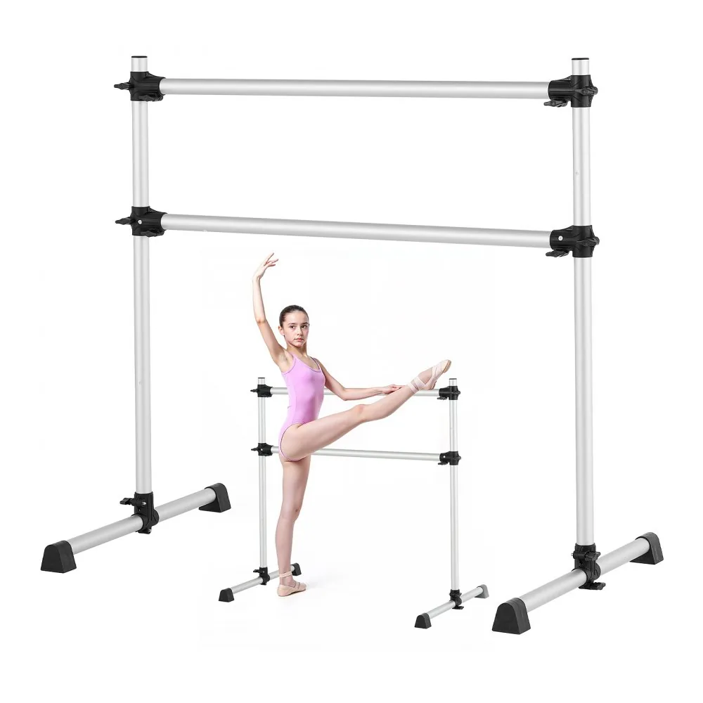 VEVOR 4 Ft Aluminum Double Ballet Barre Portable front view