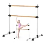 VEVOR 4 Ft Double Beechwood Ballet Barre Portable front view