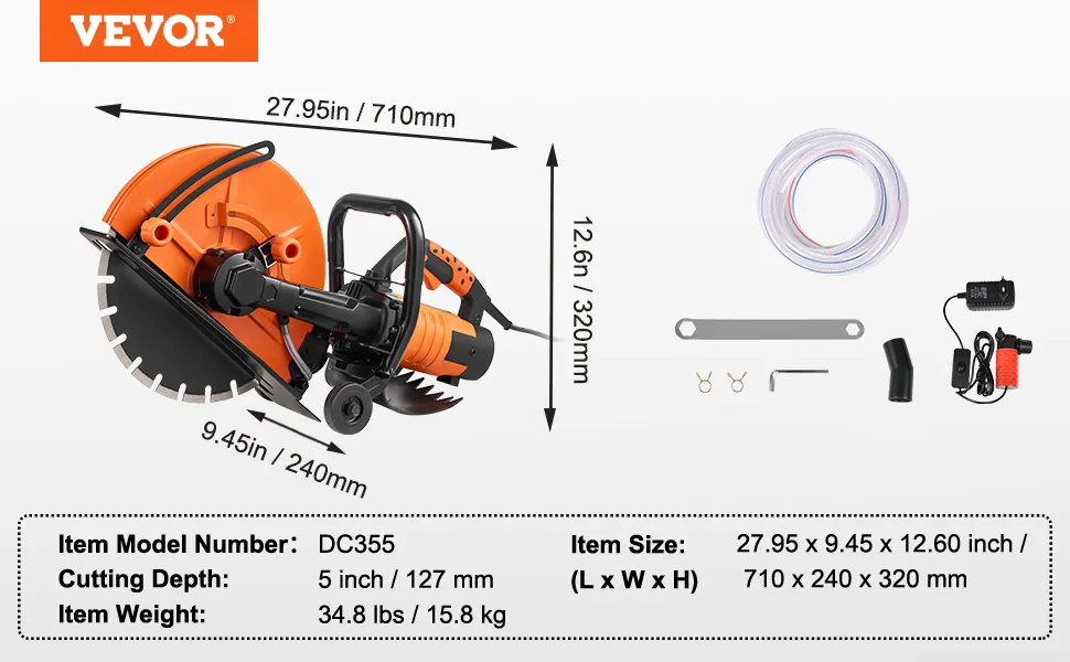 VEVOR Electric Concrete Saw 14inch feature 4