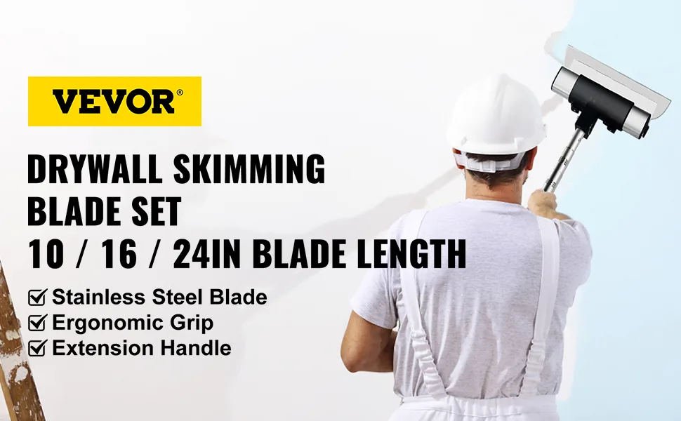 VEVOR Skimming Blade Set With Handle 3 Pcs 10 inch，16 inch，2 overview