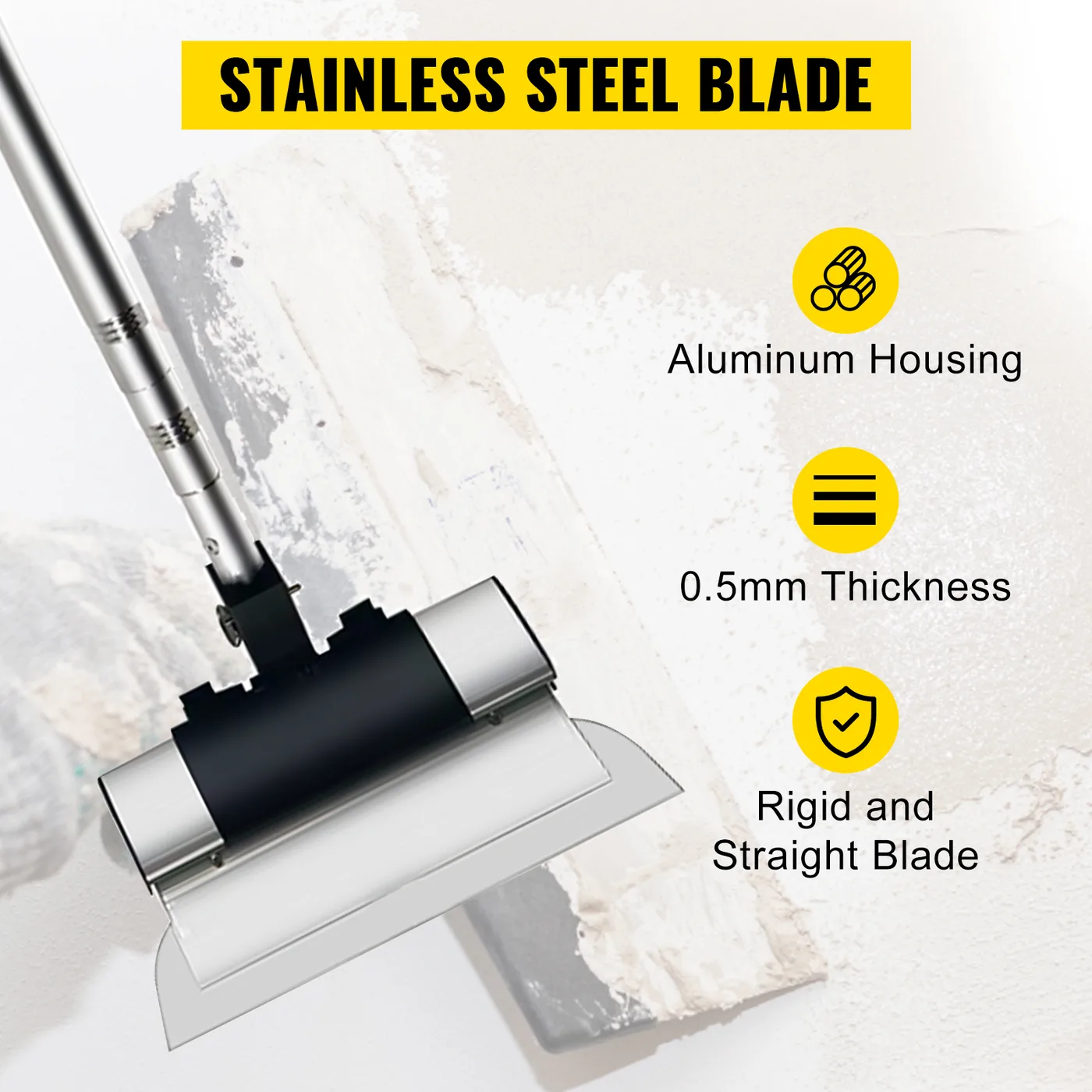 VEVOR Skimming Blade Set With Handle 3 Pcs 10 inch，24 inch，3 feature 2