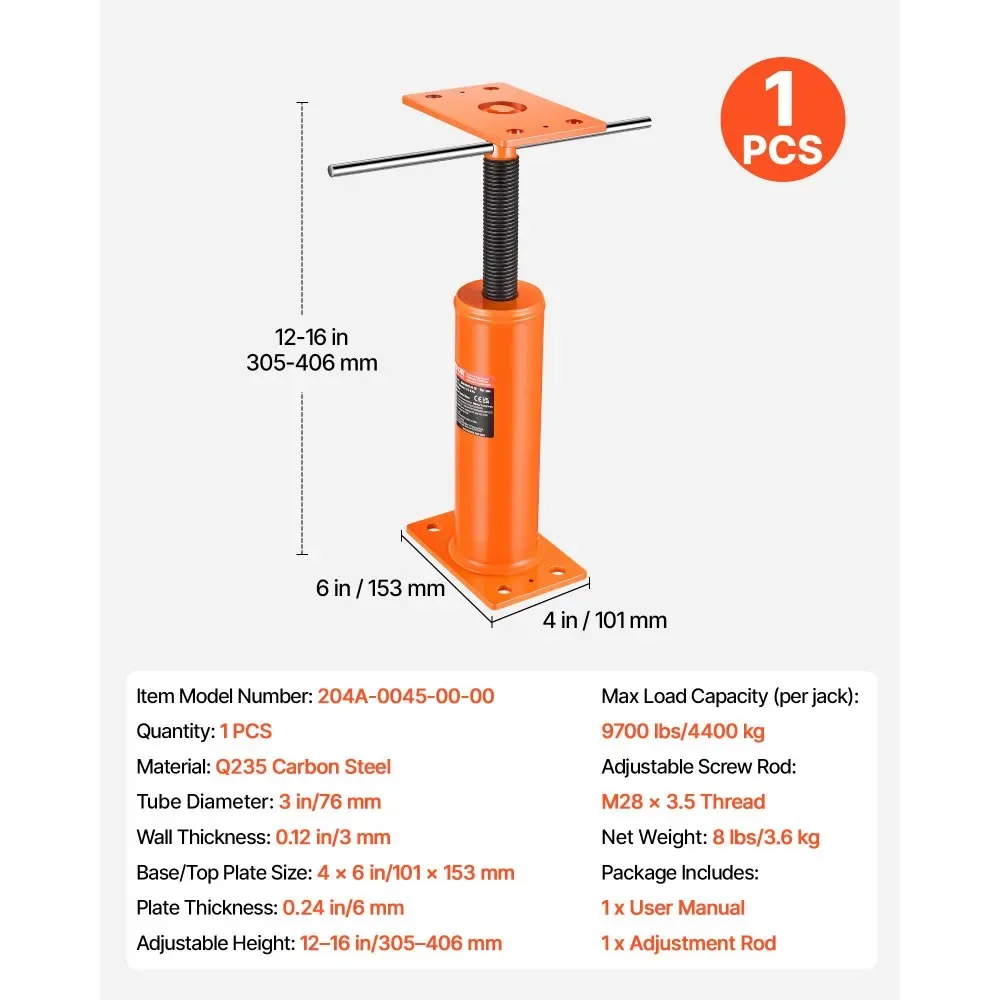 VEVOR house floor jack package contents