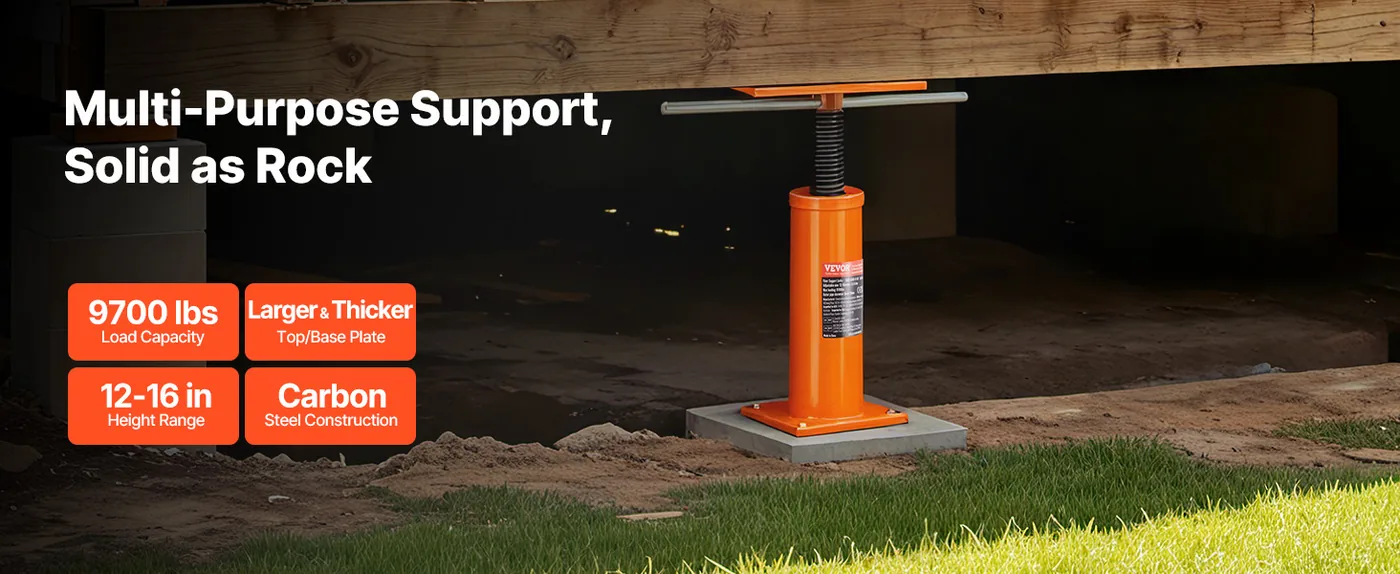 VEVOR adjustable house floor jack overview