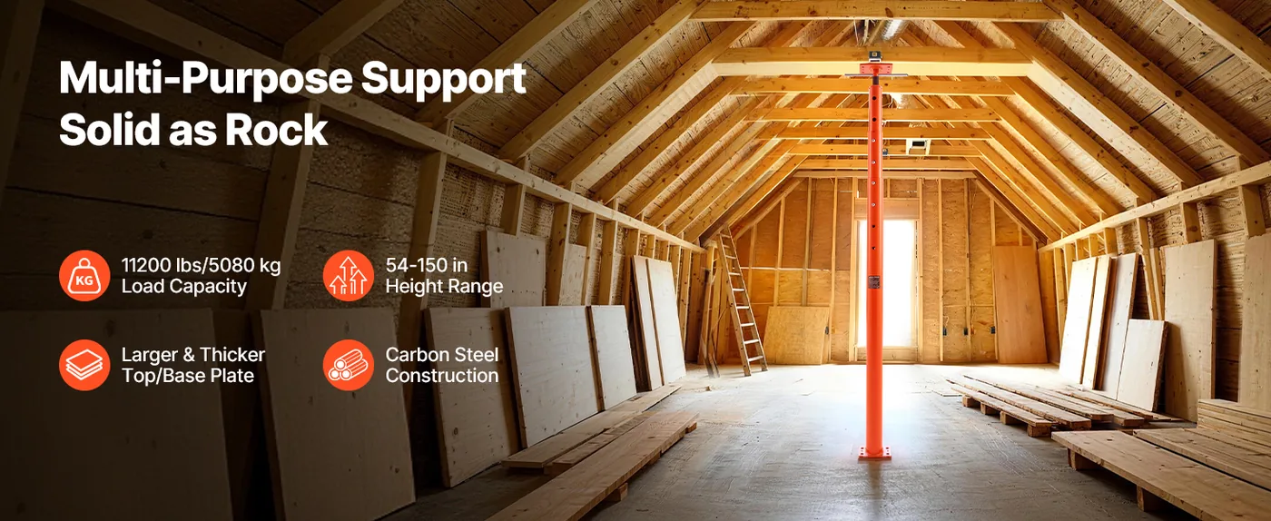 VEVOR house floor jack providing temporary beam support