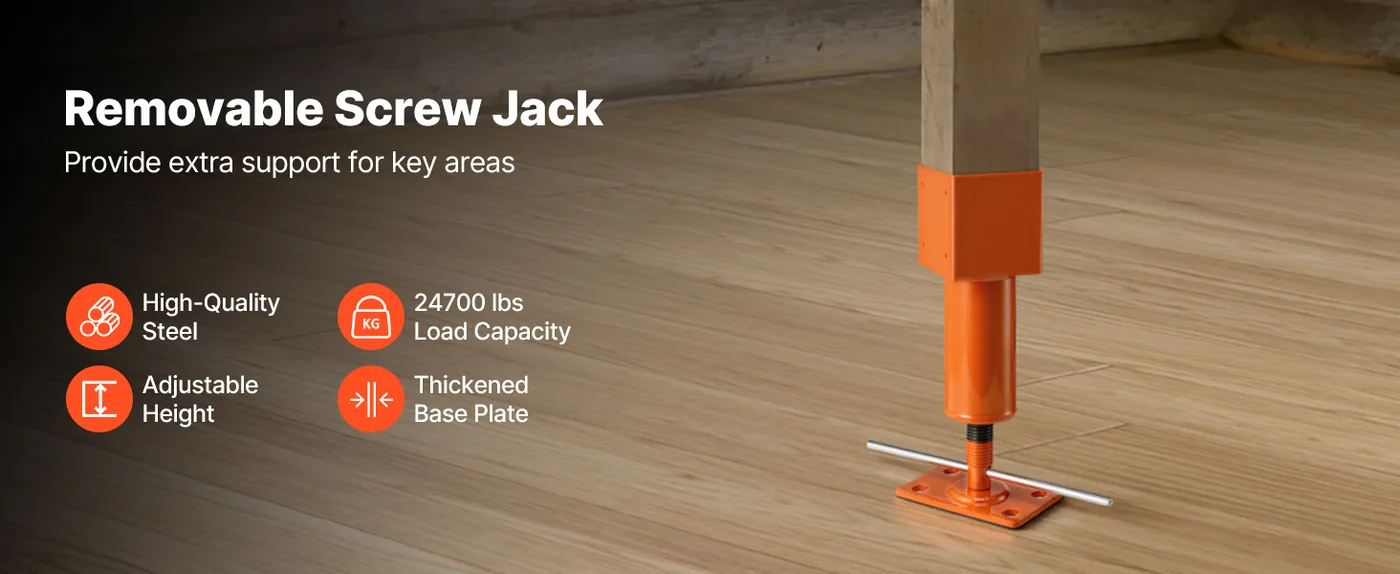 VEVOR adjustable house floor jack overview