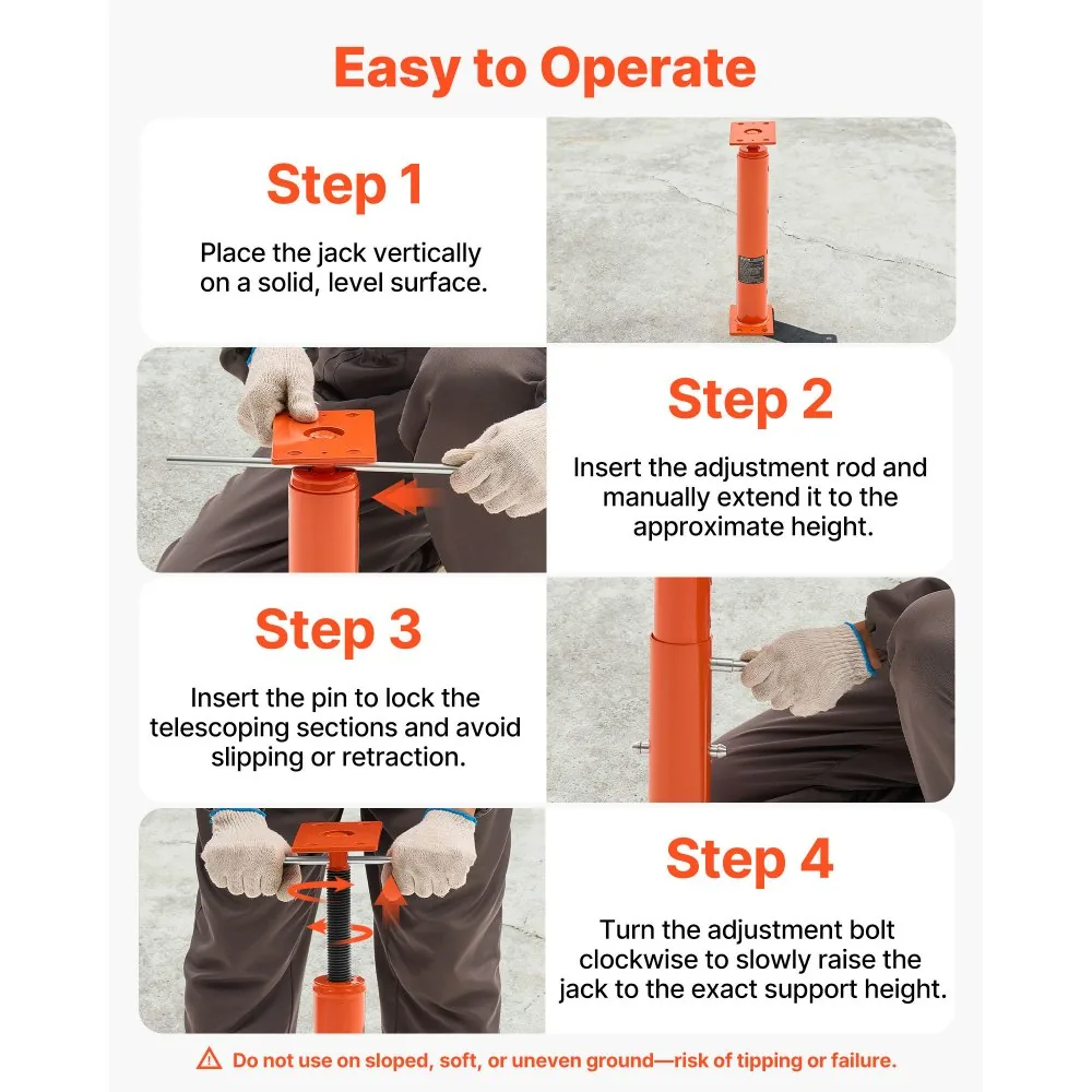 VEVOR House Floor Jacks 2 Pack 19-36 in 18000 lbs dimensions