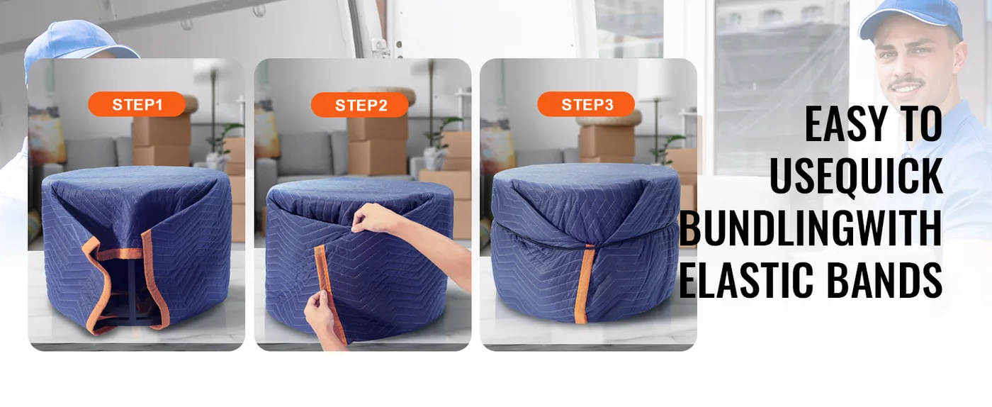 VEVOR Moving Blankets 80x72 inch 12pcs 65lbs/dz feature 4
