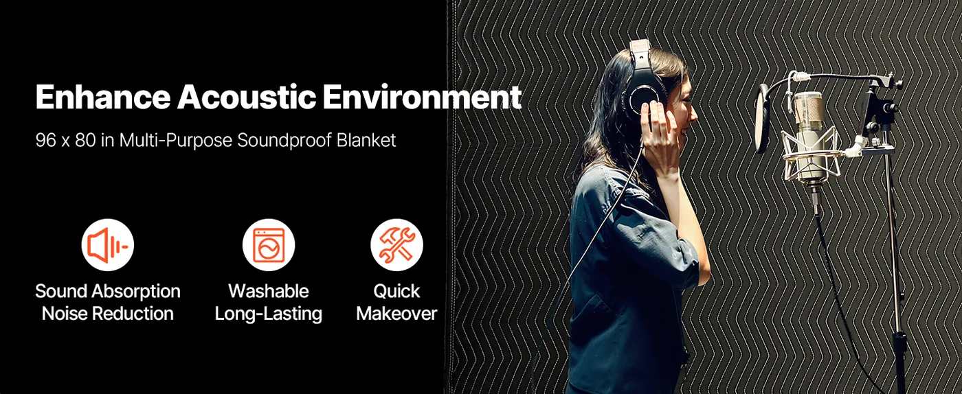 VEVOR 2 Pcs Sound Dampening Blankets 96x80 inch 2pcs 110lbs/ overview