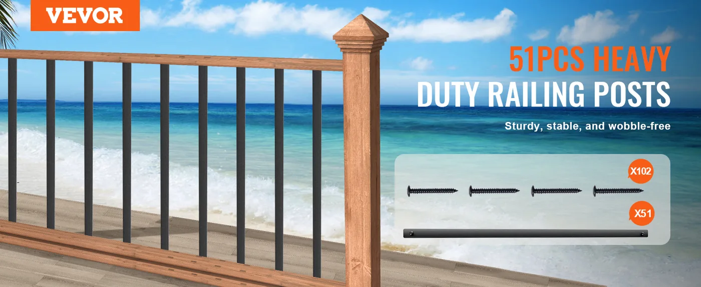 VEVOR 51 pack staircase metal balusters for railings