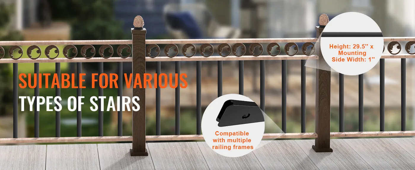 VEVOR aluminum balusters modern deck railing