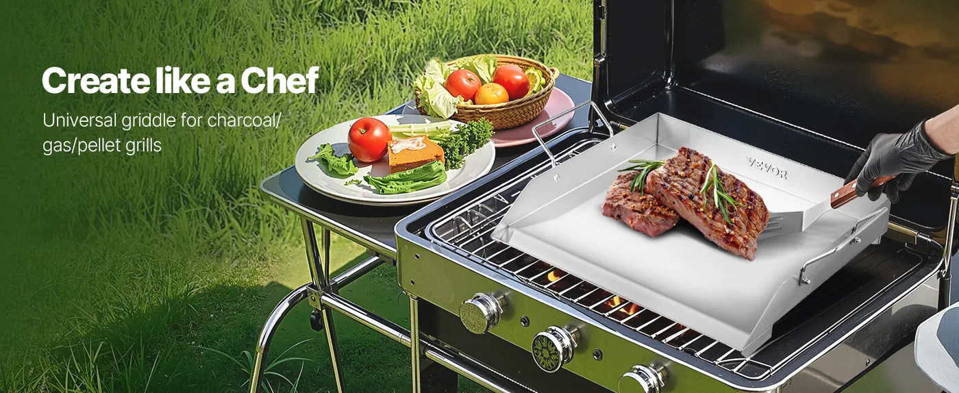 VEVOR Stainless Steel Griddle 18*16 inch Single-layer Stainl overview