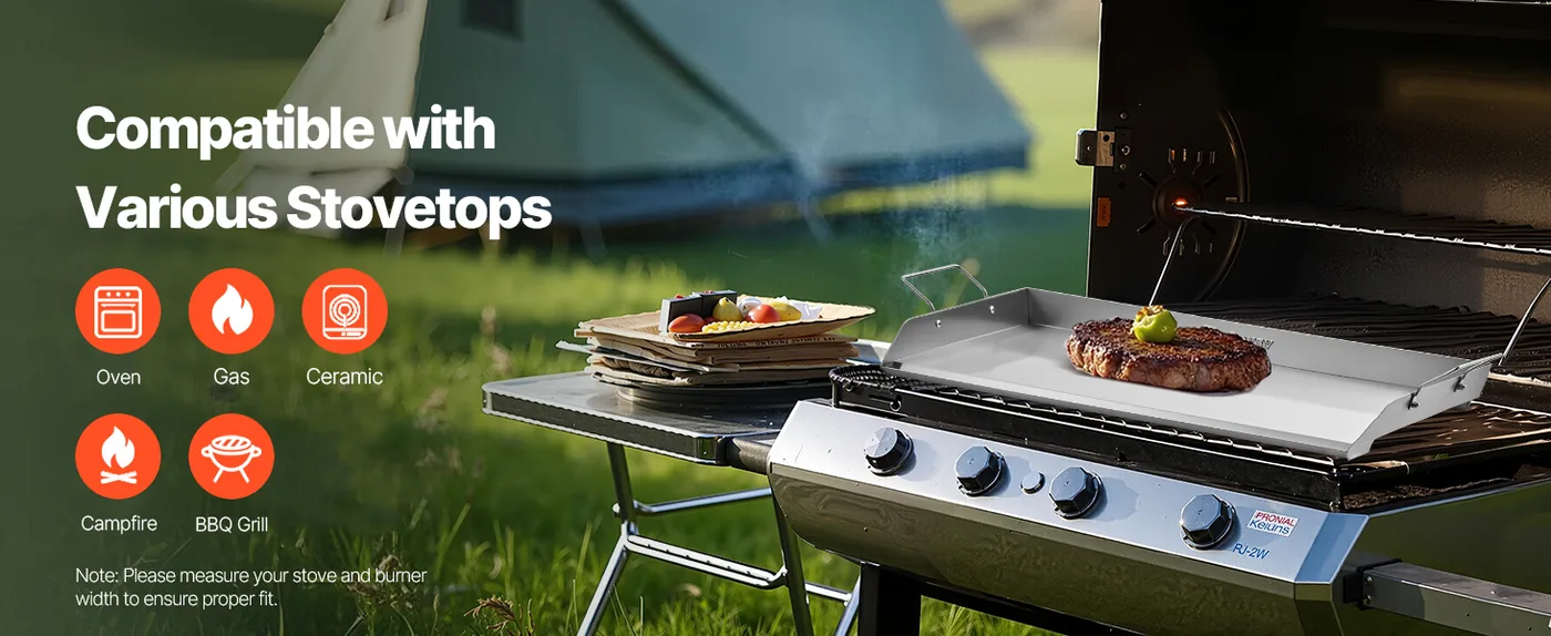 VEVOR Stainless Steel Griddle 32*17 inch Single-layer Stainl Highy Compatible