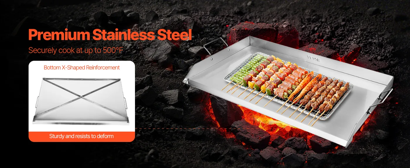 VEVOR Stainless Steel Griddle 36*22 inch Single-layer Stainl Sturdy Material
