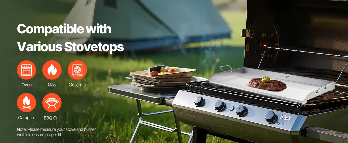 VEVOR Stainless Steel Griddle 36*22 inch Single-layer Stainl Highy Compatible
