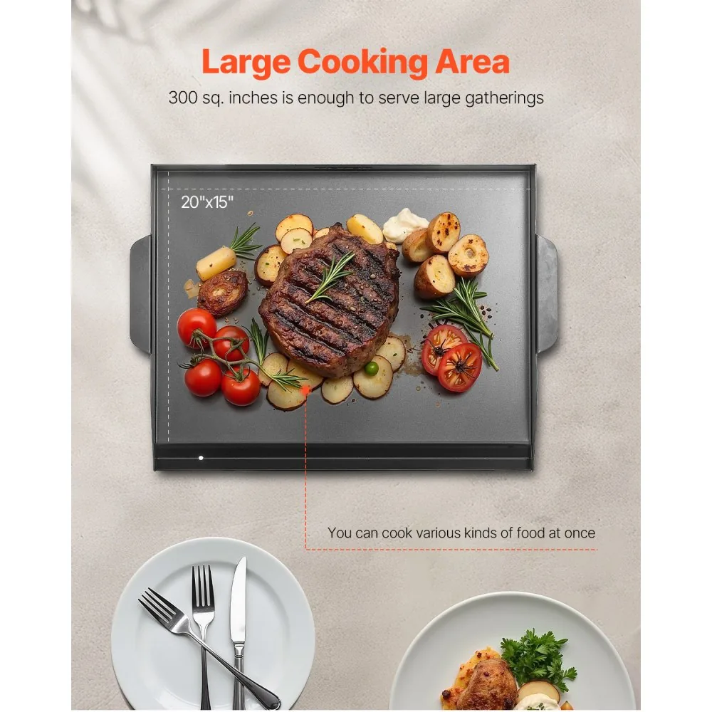 VEVOR Carbon Steel Griddle 20*16 inch Single-layer Carbon St product image 4