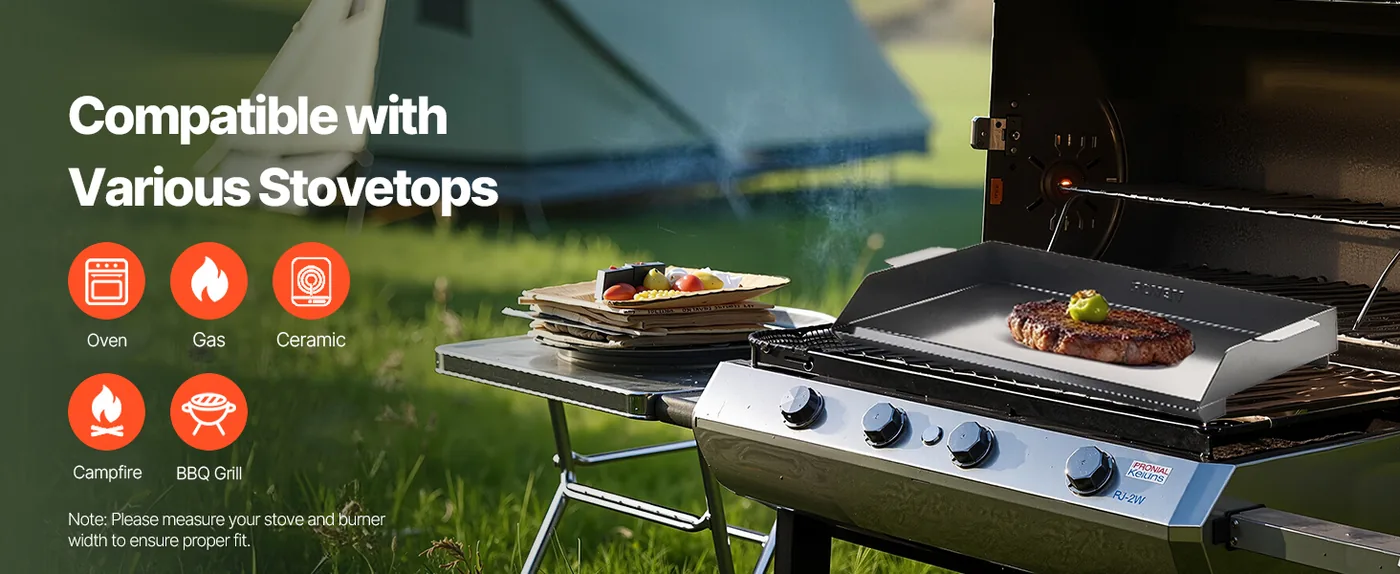 VEVOR Carbon Steel Griddle 20*16 inch Single-layer Carbon St Highy Compatible