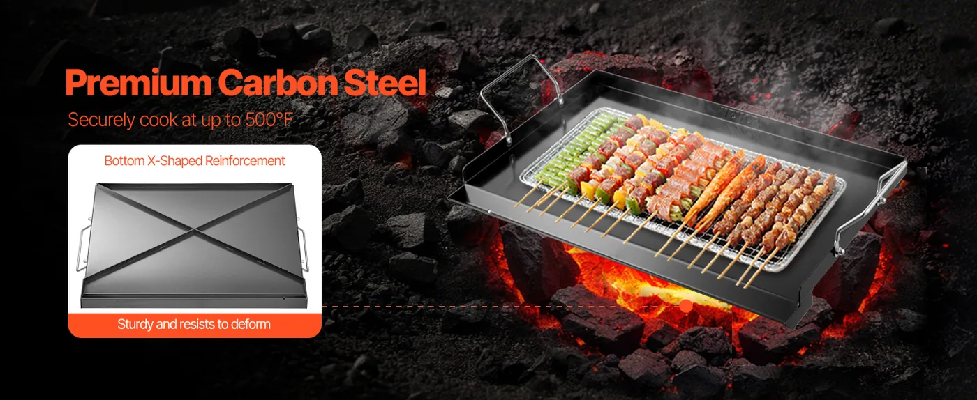 VEVOR Carbon Steel Griddle 24*16 inch Single-layer Carbon St Sturdy Material