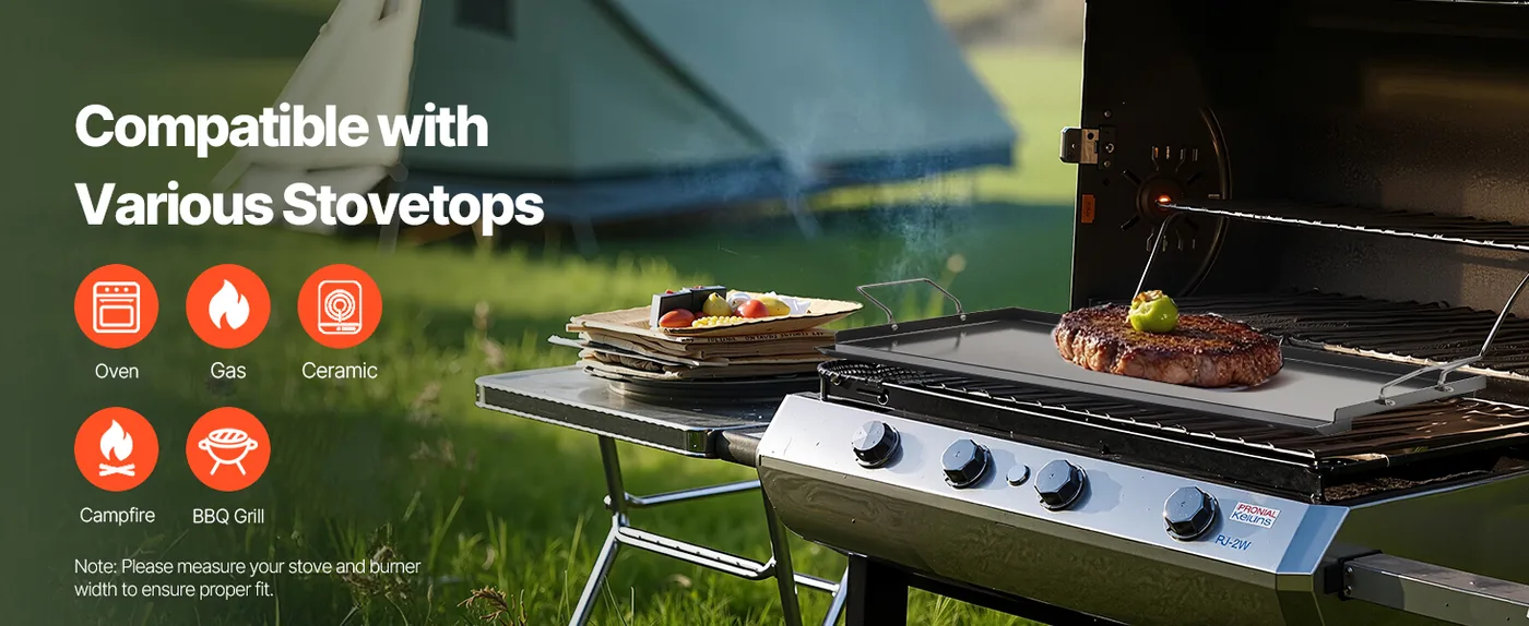VEVOR Carbon Steel Griddle 24*16 inch Single-layer Carbon St Highy Compatible