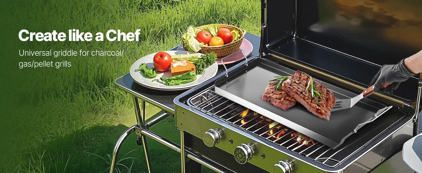 VEVOR Carbon Steel Griddle 32*14 inch Single-layer Carbon St overview