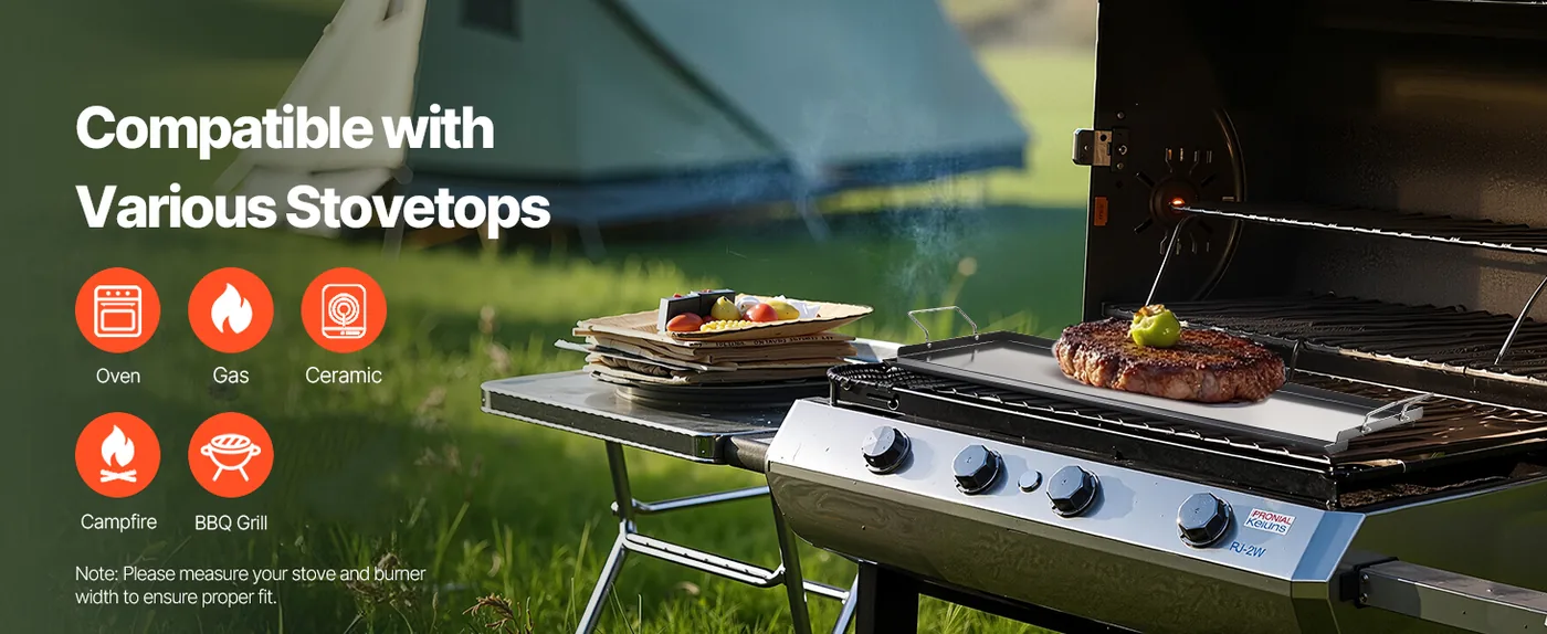 VEVOR Carbon Steel Griddle 32*14 inch Single-layer Carbon St Highy Compatible