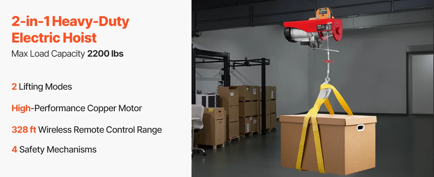 VEVOR 2200 lbs Wireless Attic Lift 5.2 ft overview