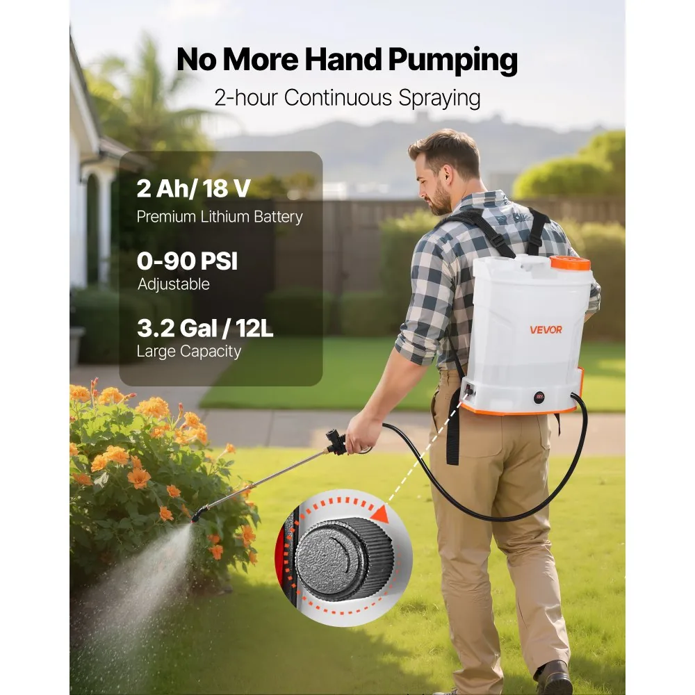 VEVOR battery backpack sprayer spraying garden weeds