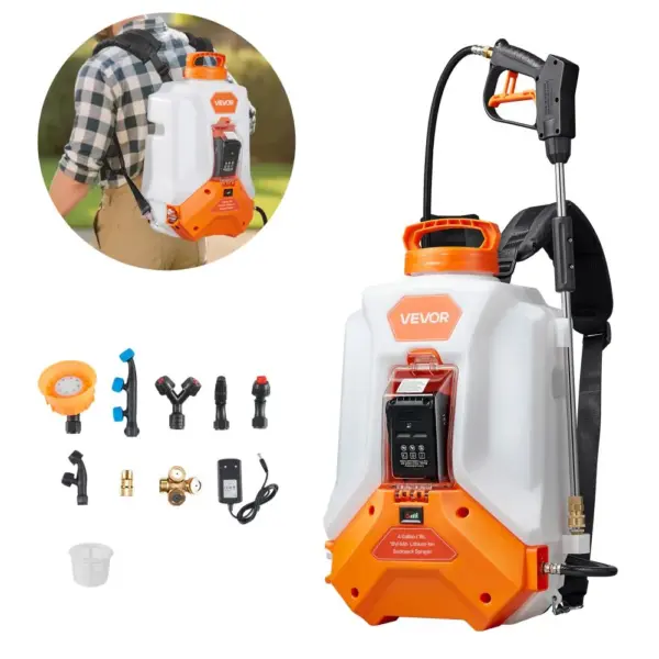 VEVOR 4 Gallon Battery Backpack Sprayer 0-90 PSI front view
