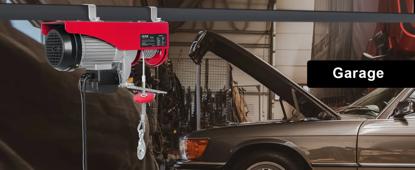 VEVOR 880lbs Electric Hoist with 14ft Wired Remote Control Garage Lifting