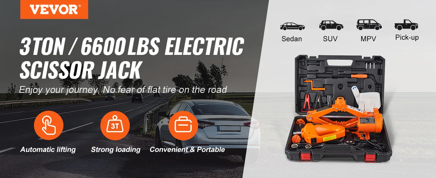 VEVOR Electric Car Jack With Impact Wrench overview