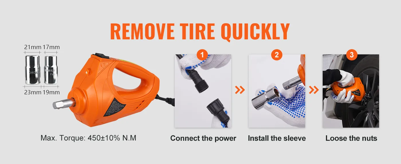 VEVOR Electric Car Jack With Impact Wrench Electric Impact Wrench