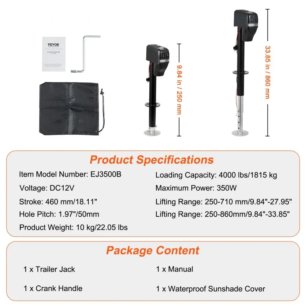 VEVOR Electric Trailer Jack 4000lbs product image 7